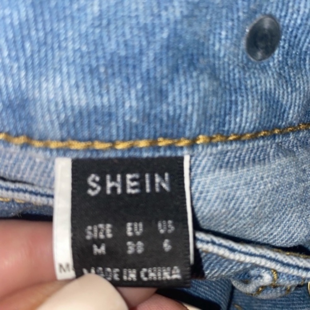 SHEIN Button-Up Denim Blue Jean Mini Skirt w/Pockets Women’s Size MEDIUM - Picture 11 of 13